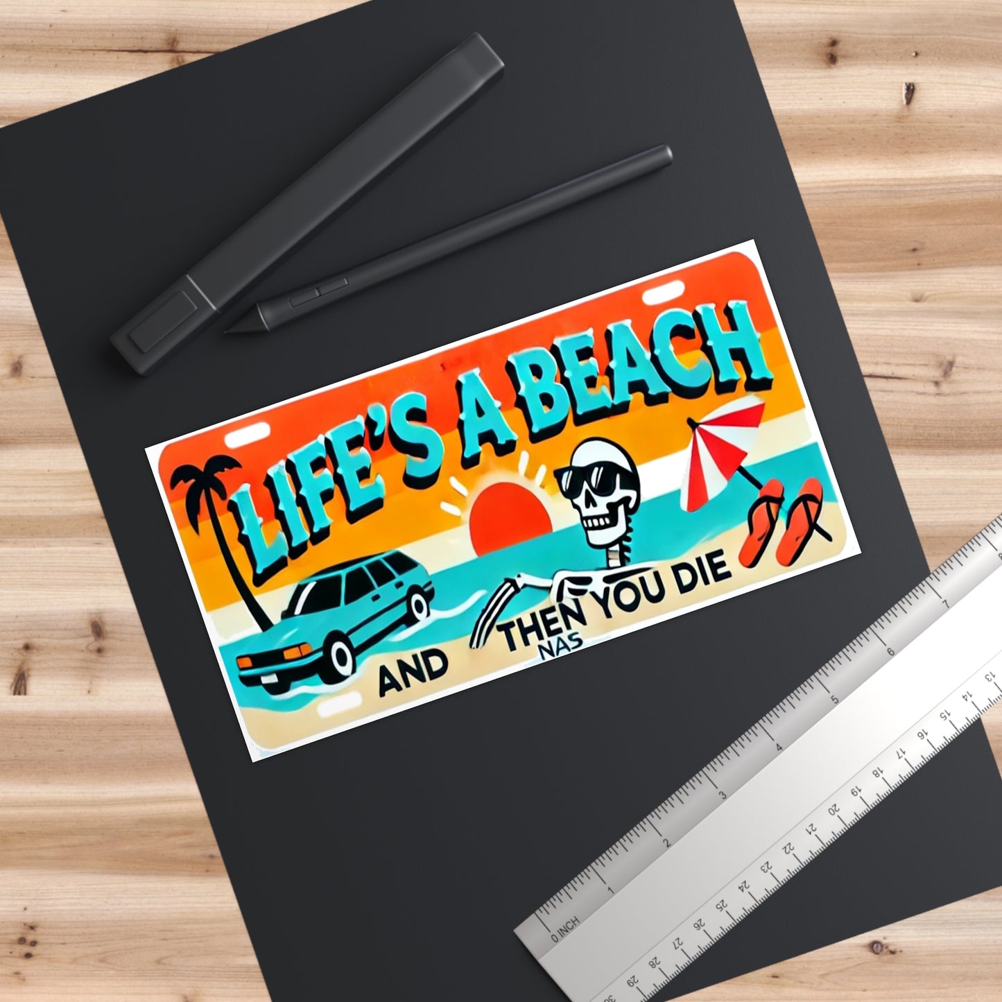 Life's a Beach Bumper Sticker - Fun Auto Decor for Summer Vibes