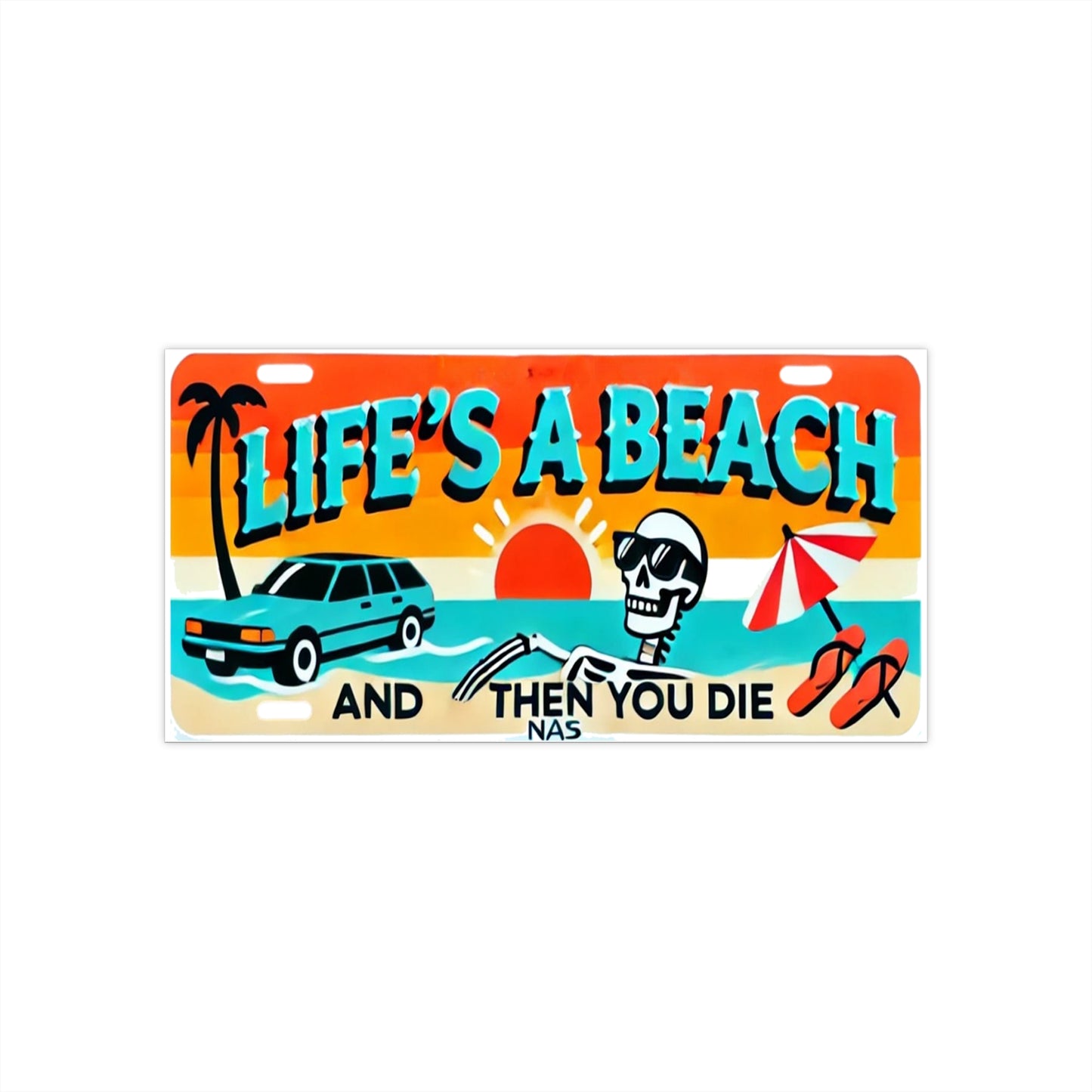Life's a Beach Bumper Sticker - Fun Auto Decor for Summer Vibes