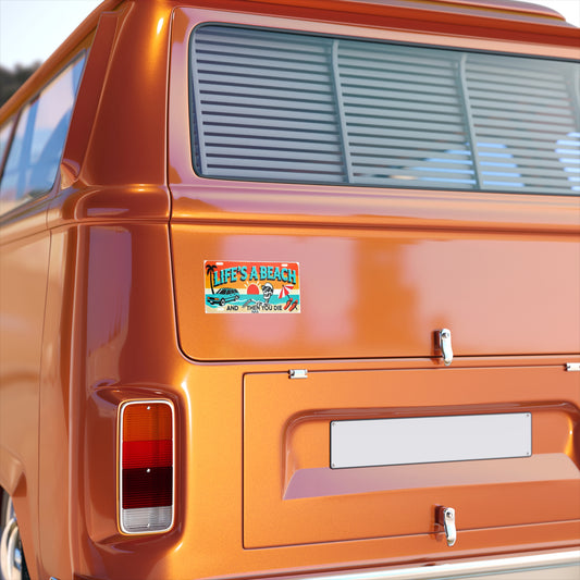 Life's a Beach Bumper Sticker - Fun Auto Decor for Summer Vibes